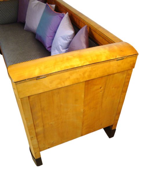 A RARE ART DECO SATIN BIRCH SETTEE - ADDITIONAL PHOTO 3