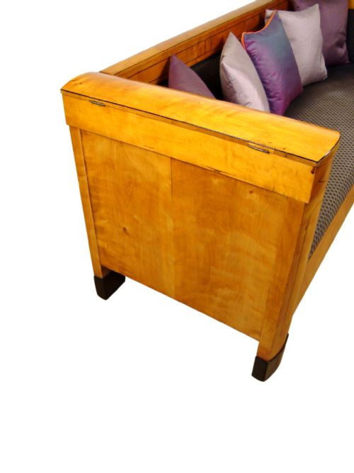 A RARE ART DECO SATIN BIRCH SETTEE - ADDITIONAL PHOTO 4