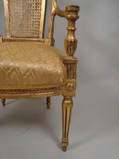 A PAIR OF LOUIS XVI STYLE GILTWOOD FAUTEUILS CIRCA 1860 - ADDITIONAL PHOTO 3