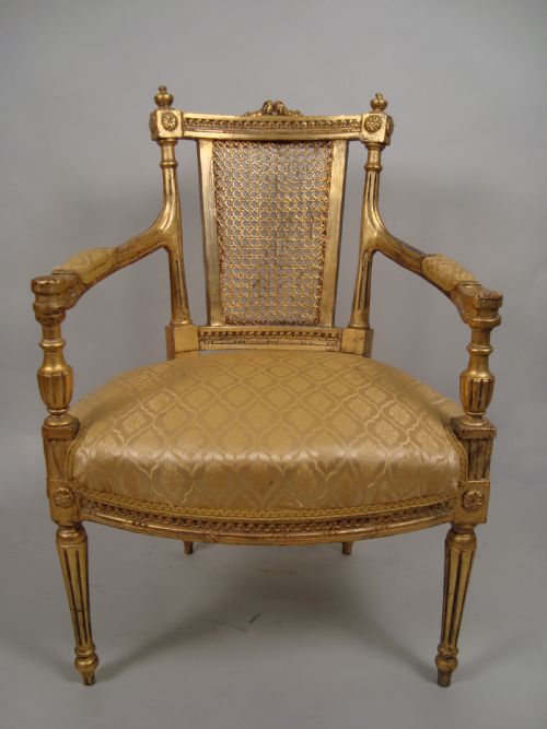 A PAIR OF LOUIS XVI STYLE GILTWOOD FAUTEUILS CIRCA 1860 - ADDITIONAL PHOTO 5