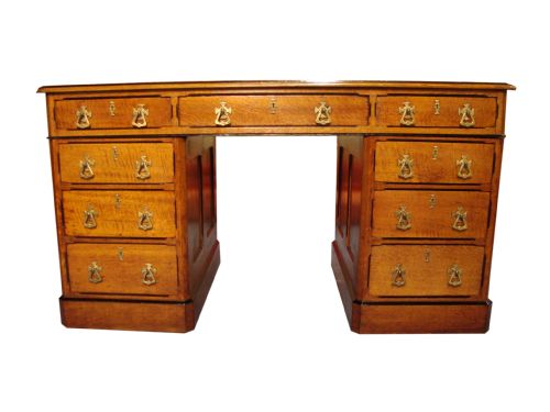 A RARE AND IMPRESSIVE VICTORIAN 'GOTHIC REVIVAL' PARTNERS DESK - ADDITIONAL PHOTO 2