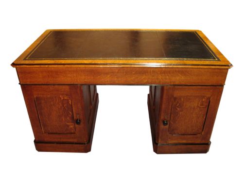 A RARE AND IMPRESSIVE VICTORIAN 'GOTHIC REVIVAL' PARTNERS DESK - ADDITIONAL PHOTO 3
