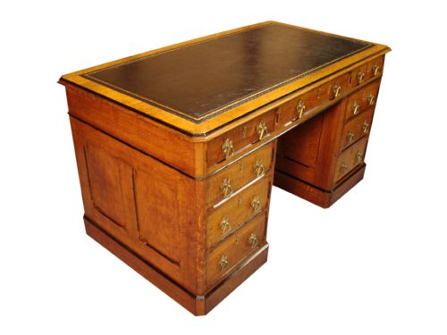 A RARE AND IMPRESSIVE VICTORIAN 'GOTHIC REVIVAL' PARTNERS DESK - ADDITIONAL PHOTO 6