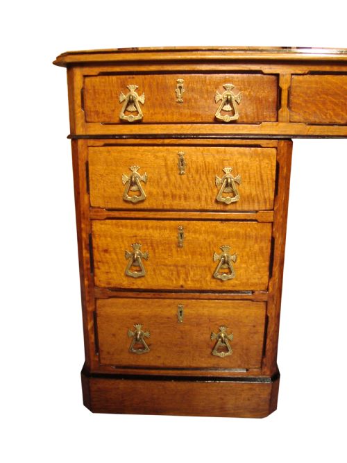 A RARE AND IMPRESSIVE VICTORIAN 'GOTHIC REVIVAL' PARTNERS DESK - ADDITIONAL PHOTO 7