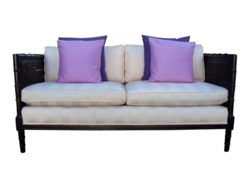a pair of bamboo and cane ebonised sofas circa 1930's - CATEGORY: ANTIQUE SOFAS - DATED 1930