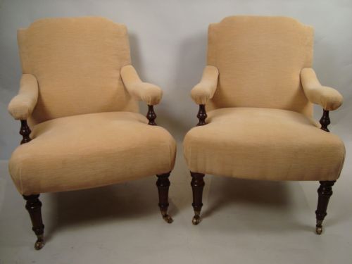 a pair of early 20thc armchairs - CATEGORY: ANTIQUE CHAIRS - DATED EDWARDIAN