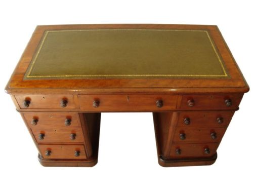 a superior quality victorian pedestal desk - CATEGORY: ANTIQUE DESKS - DATED VICTORIAN