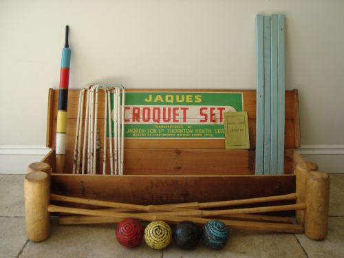 A Vintage Jaques Croquet Set