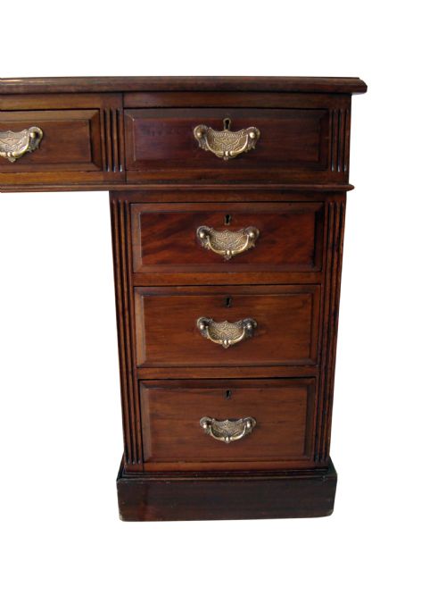A SUPERIOR QUALITY EDWARDIAN PEDESTAL WRITING DESK - ADDITIONAL PHOTO 3