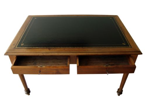 A VERY ATTRACTIVE FRENCH WALNUT WRITING DESK - ADDITIONAL PHOTO 2