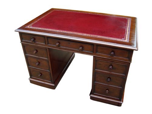 an exceptional victorian pedestal writing desk - CATEGORY: ANTIQUE DESKS - DATED VICTORIAN