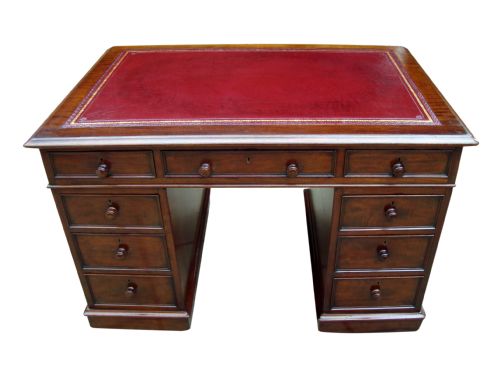 AN EXCEPTIONAL VICTORIAN PEDESTAL WRITING DESK - ADDITIONAL PHOTO 1