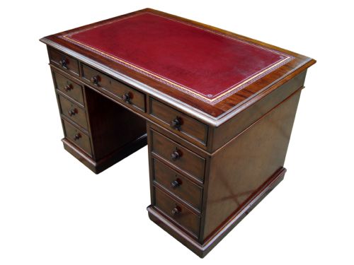 AN EXCEPTIONAL VICTORIAN PEDESTAL WRITING DESK - ADDITIONAL PHOTO 4