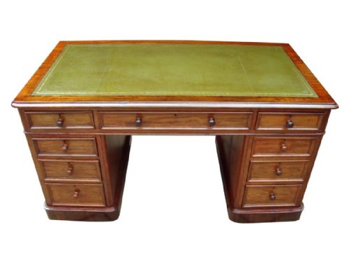 an impressive large victorian pedestal writing desk - CATEGORY: ANTIQUE DESKS - DATED VICTORIAN