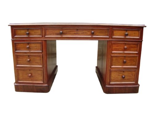AN IMPRESSIVE LARGE VICTORIAN PEDESTAL WRITING DESK - ADDITIONAL PHOTO 2