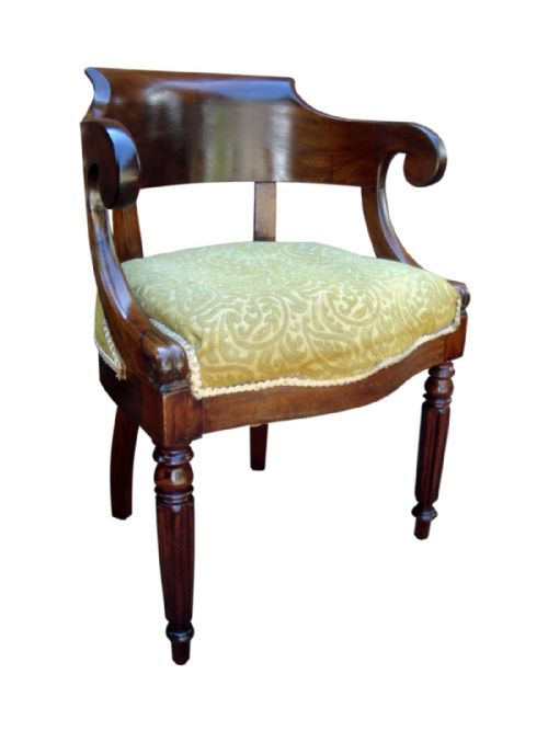 a handsome regency french desk chair 'fauteuil de bureau' - CATEGORY: ANTIQUE CHAIRS - DATED REGENCY