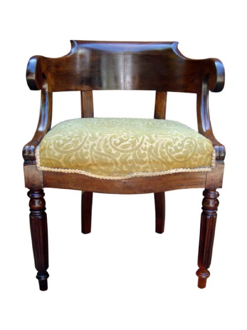 A HANDSOME REGENCY FRENCH DESK CHAIR 'FAUTEUIL DE BUREAU' - ADDITIONAL PHOTO 2