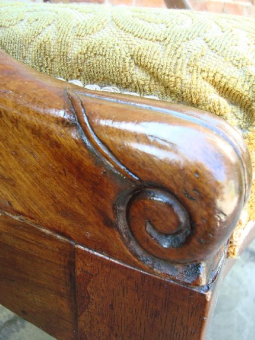 A HANDSOME REGENCY FRENCH DESK CHAIR 'FAUTEUIL DE BUREAU' - ADDITIONAL PHOTO 3