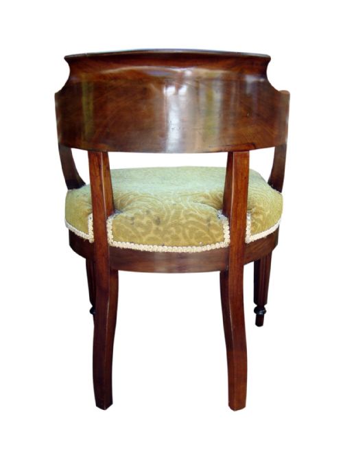 A HANDSOME REGENCY FRENCH DESK CHAIR 'FAUTEUIL DE BUREAU' - ADDITIONAL PHOTO 4