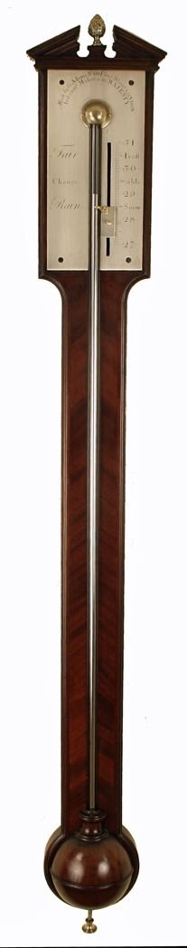 Mahogany Wheel Barometer by George Adams - No 60 Fleet Street, London