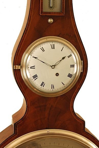 fig 1. Mahogany antique wheel barometer by L. Stampa - No 25 Kirby St, Hatton Garden, London