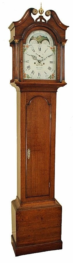 Moophase Oak Longcase Clock by Lake of Taunton