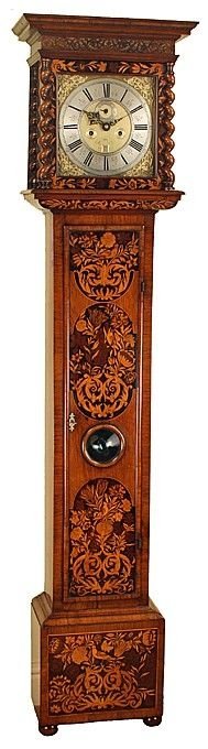 Antique Clock - Marquetry Grandfather Clock by Thomas Bridge of London