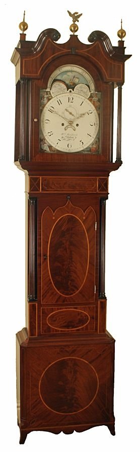 Moonphase Antique Grandfather Clock by William Radford of Shelton