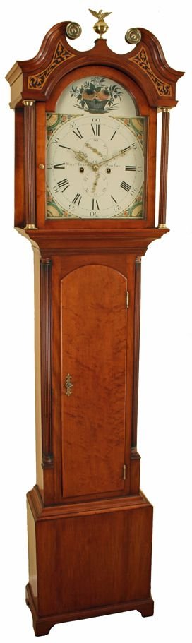 Birds Eye Maple & Satin Birch Grandfather Clock by William Beaton of Dunbar