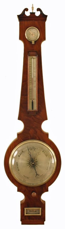 Mahogany Wheel Barometer by Pedrini of Bristol
