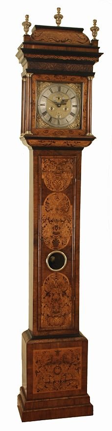 Marquetry Longcase Clock - Edward Crouch of London