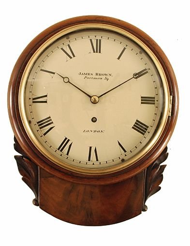 Small Antique Wall Clock by Brown of London