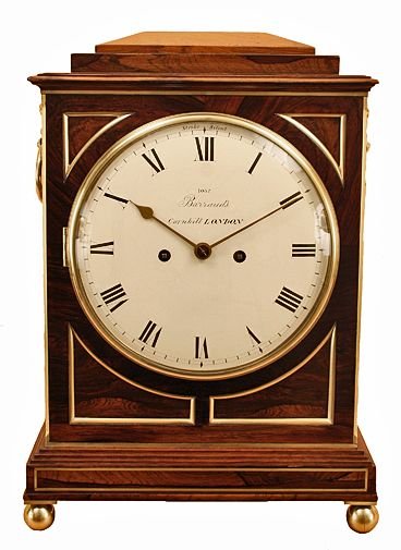 Rosewood Bracket Clock by Barrauds, No: 1057