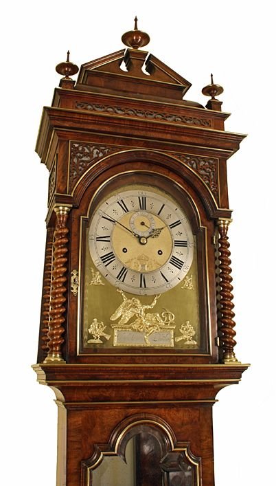 fig 1. Month Duration Walnut Longcase Clock by Cabrier of London