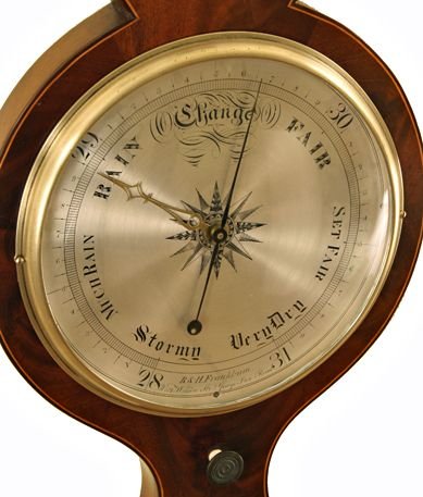 fig 1. Mahogany Wheel Barometer by Frankham of London