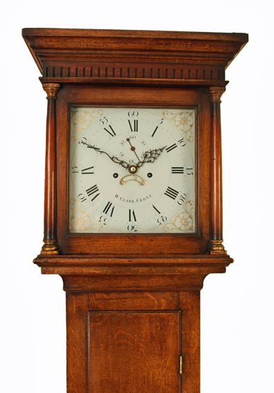 fig 1. Small Oak Longcase Clock by Clark of Cerne Abbas