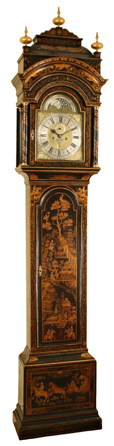 Lacquered / Chinoiserie Longcase Clock by Estwick of London