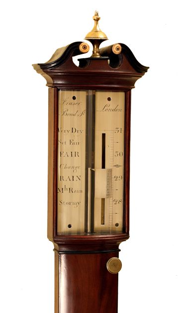 fig 2. Bow Fronted Stick Barometer by Fraser of New Bond Street, London