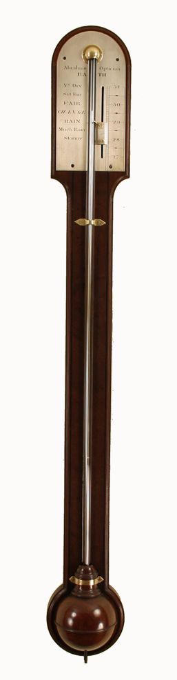 Mahogany Stick Barometer by Jacob Abraham of Bath