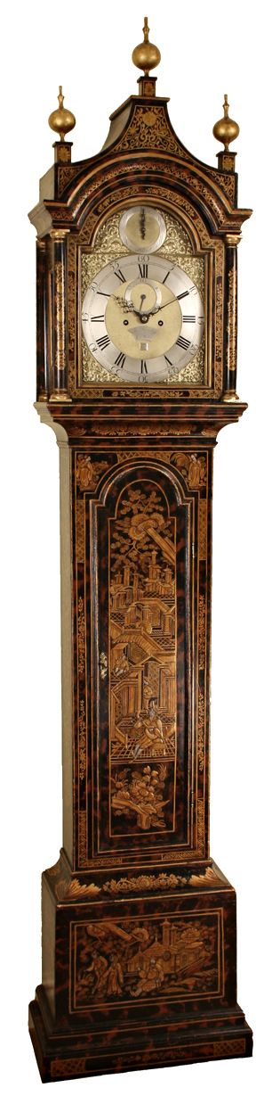Chinoiserie/lacquered Longcase Clock by Herring of London