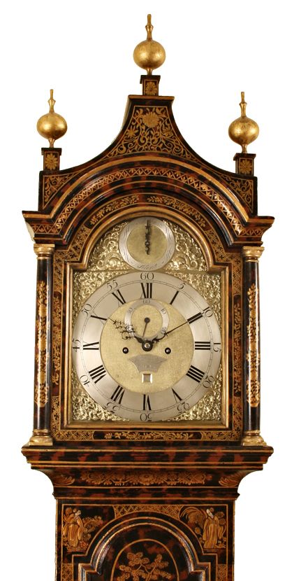 fig 1. Chinoiserie/Lacquered longcase clock by Herring of London