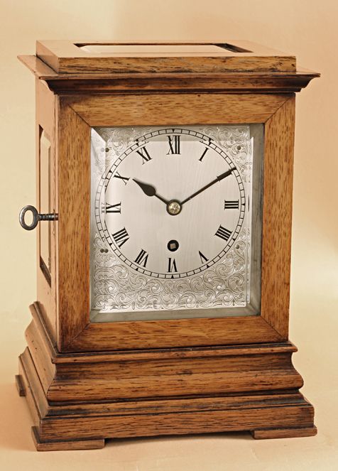 Small Oak Fusee Mantel Clock