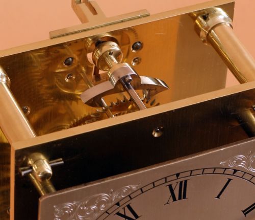 fig 1. Small oak Fusee mantel clock
