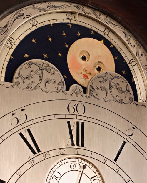 fig 1. Moonphase longcase clock by Hedge of Colchester