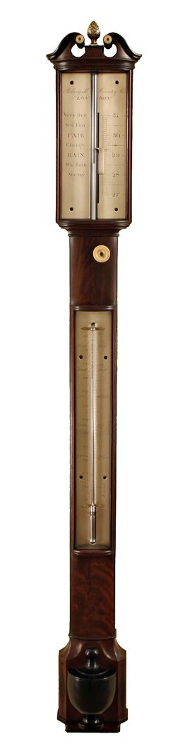 Bow Fronted Stick Barometer by Rubergall of London