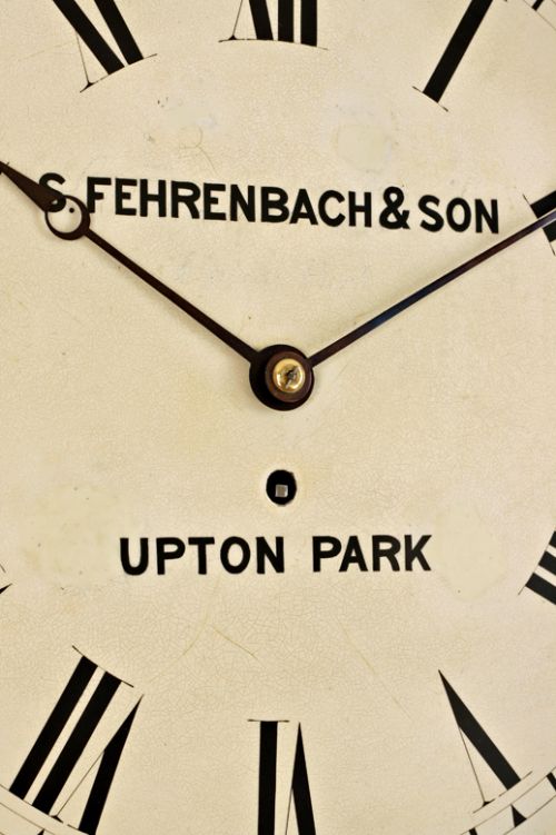 fig 1. Mahogany Fusee wall clock by Fehrenbach of Upton Park