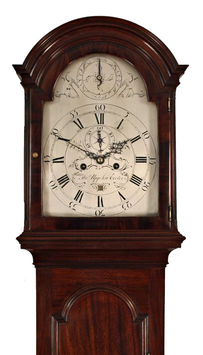 fig 2. Mahogany Longcase Clock by Upjohn of Exeter