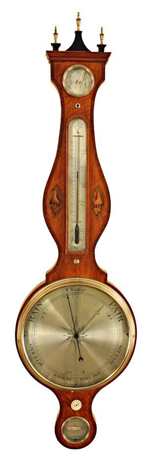 Rare Satinwood Wheel Barometer by Lione Somalvico & Co of London