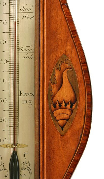 fig 2. Rare satinwood wheel barometer by Lione Somalvico & Co of London
