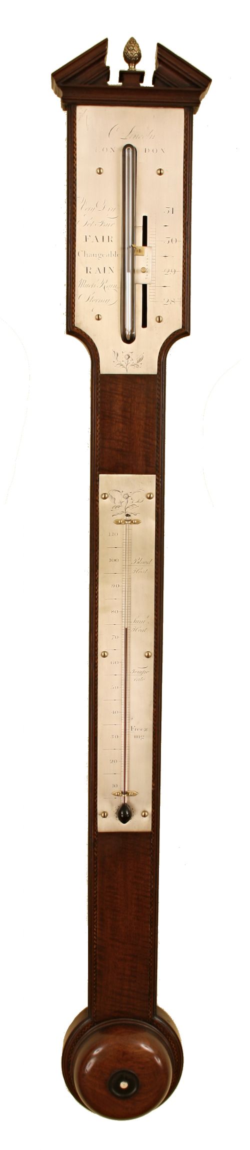 Rare 18th Century Stick Barometer by Lincoln of London